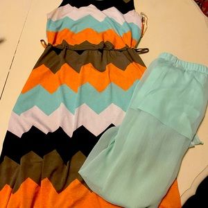 Bundled deal:Chevron Sundress and sheer Express skirt